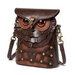 Retro satchel owl style ladies shoulder bag