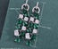 Medieval Green Pumpkin Tassel Earrings Full Diamond Long Earrings