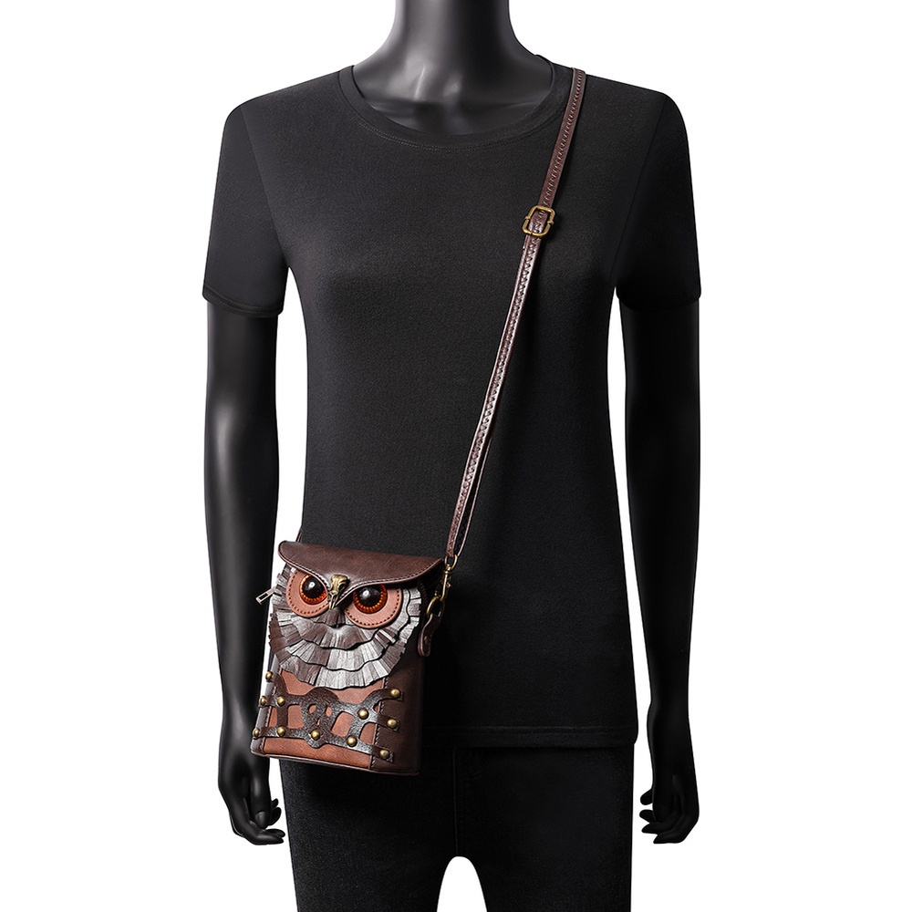 Retro satchel owl style ladies shoulder bag