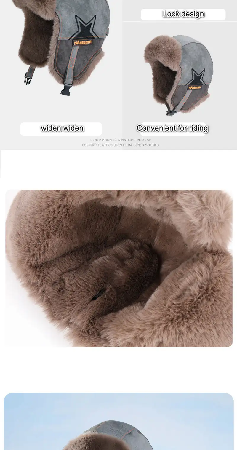 Winter warm ear protection hat for girls cycling and skiing to prevent cold and warm Lei Feng hatpic2