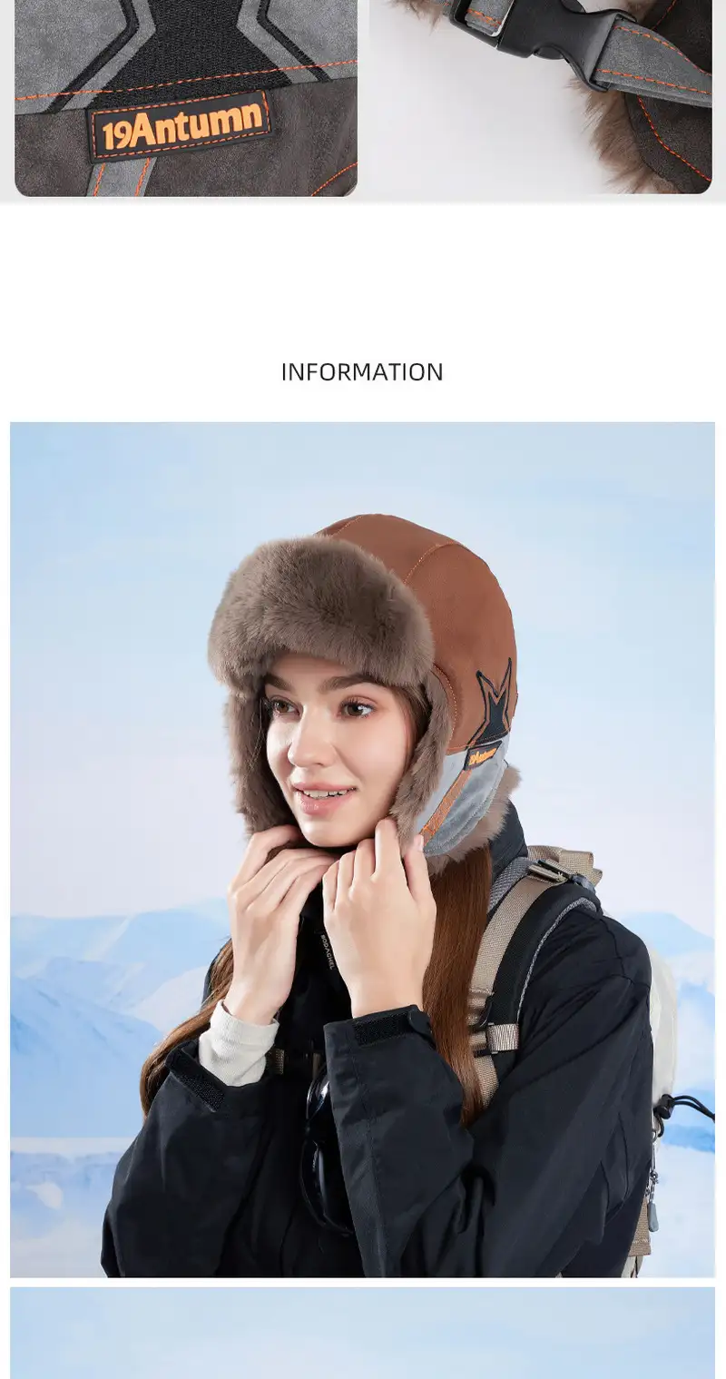 Winter warm ear protection hat for girls cycling and skiing to prevent cold and warm Lei Feng hatpic5