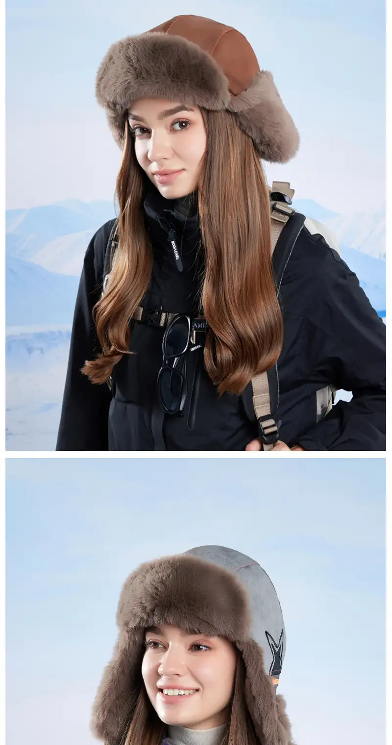 Winter warm ear protection hat for girls cycling and skiing to prevent cold and warm Lei Feng hatpic6