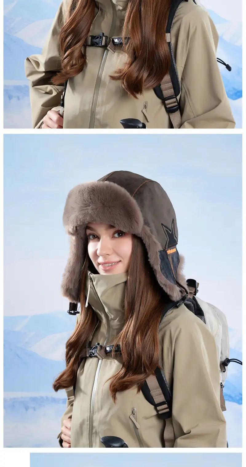 Winter warm ear protection hat for girls cycling and skiing to prevent cold and warm Lei Feng hatpic9