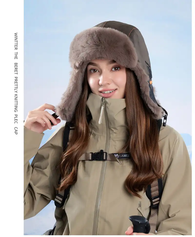 Winter warm ear protection hat for girls cycling and skiing to prevent cold and warm Lei Feng hatpic10
