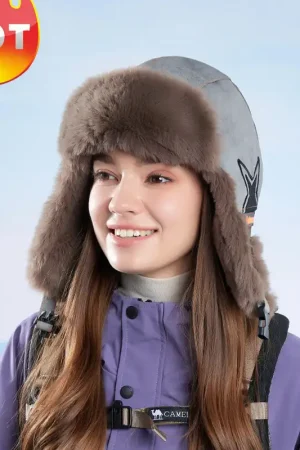 Winter warm ear protection hat for girls cycling and skiing to prevent cold and warm Lei Feng hat