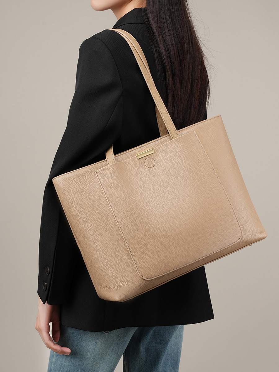 Fashionable and beautiful women’s bag cowhide tote bag high-end large capacity genuine leather versatile commuter bag插图1