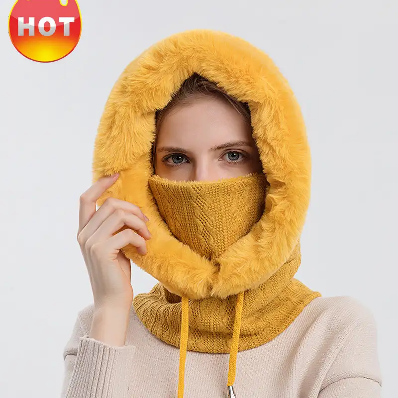 Girls’ cotton hat, warm and cute outdoor hood, cold-proof and warm neck scarf maskpic16