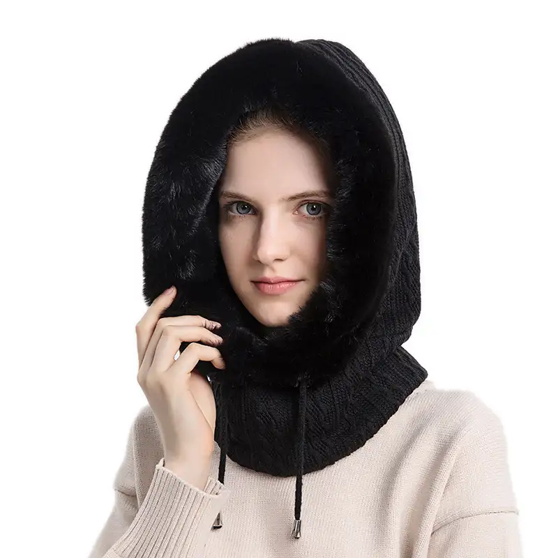 Girls’ cotton hat, warm and cute outdoor hood, cold-proof and warm neck scarf maskpic17