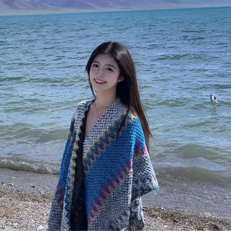 Retro shawl bohemian style large scarf very beautiful for travel photospic19