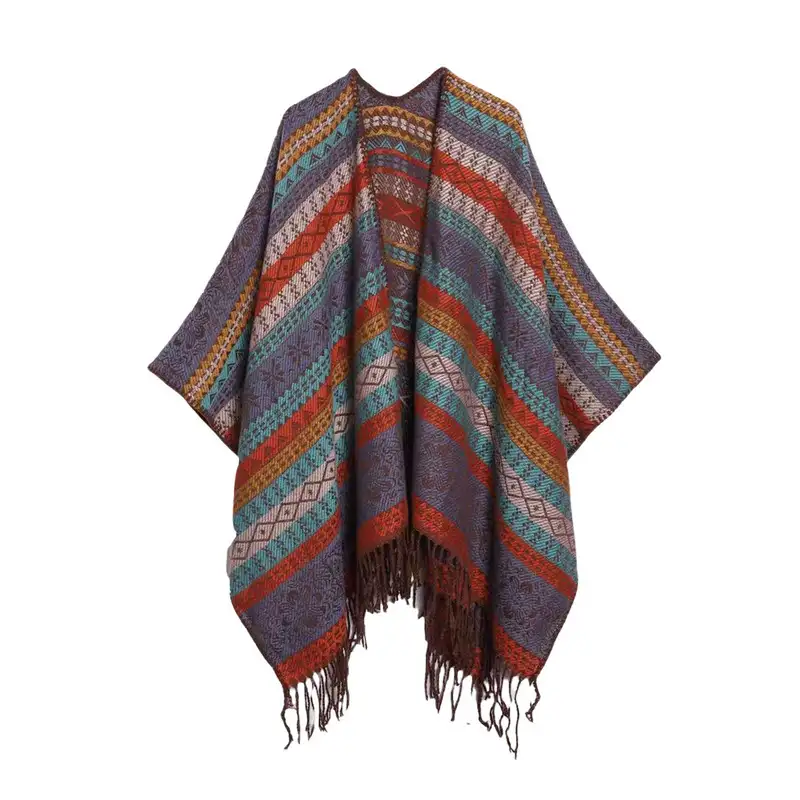 Vacation retro shawl warm ethnic style cloak travel photo beautiful scarfpic4