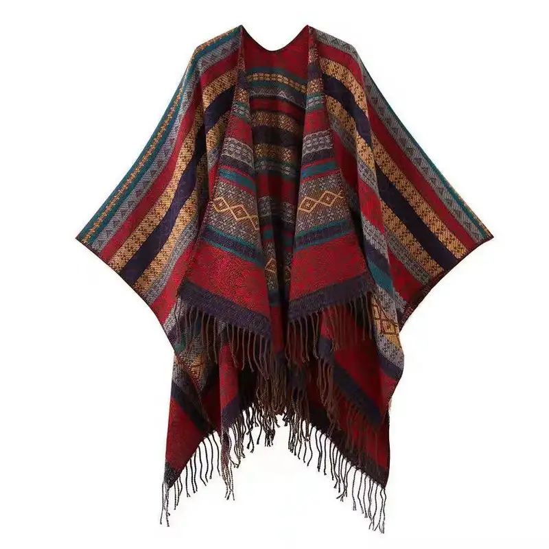 Vacation retro shawl warm ethnic style cloak travel photo beautiful scarfpic7