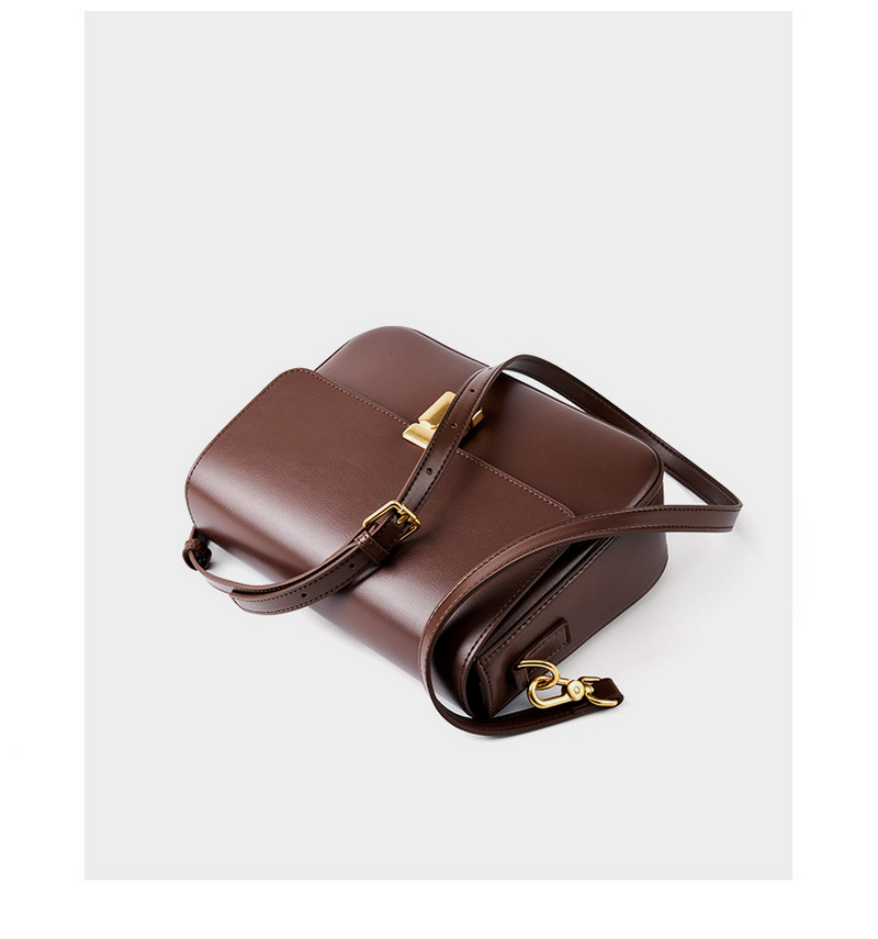 Beautiful ladies backpack one-shoulder crossbody bag versatile retro metal buckle decoration new genuine leather small square bag插图11