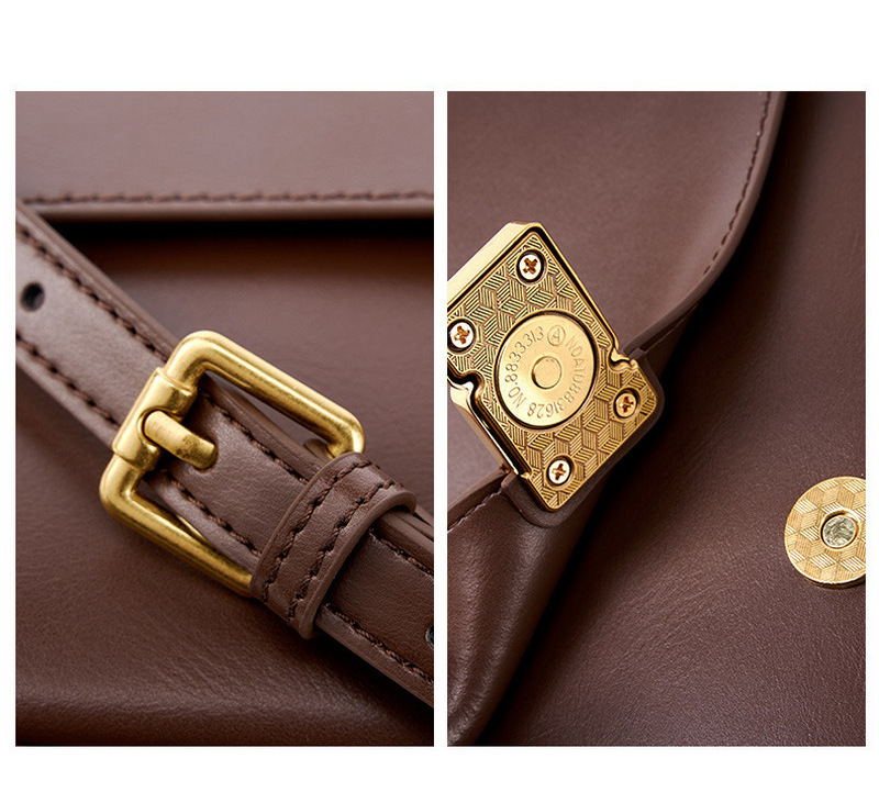 Beautiful ladies backpack one-shoulder crossbody bag versatile retro metal buckle decoration new genuine leather small square bag插图22