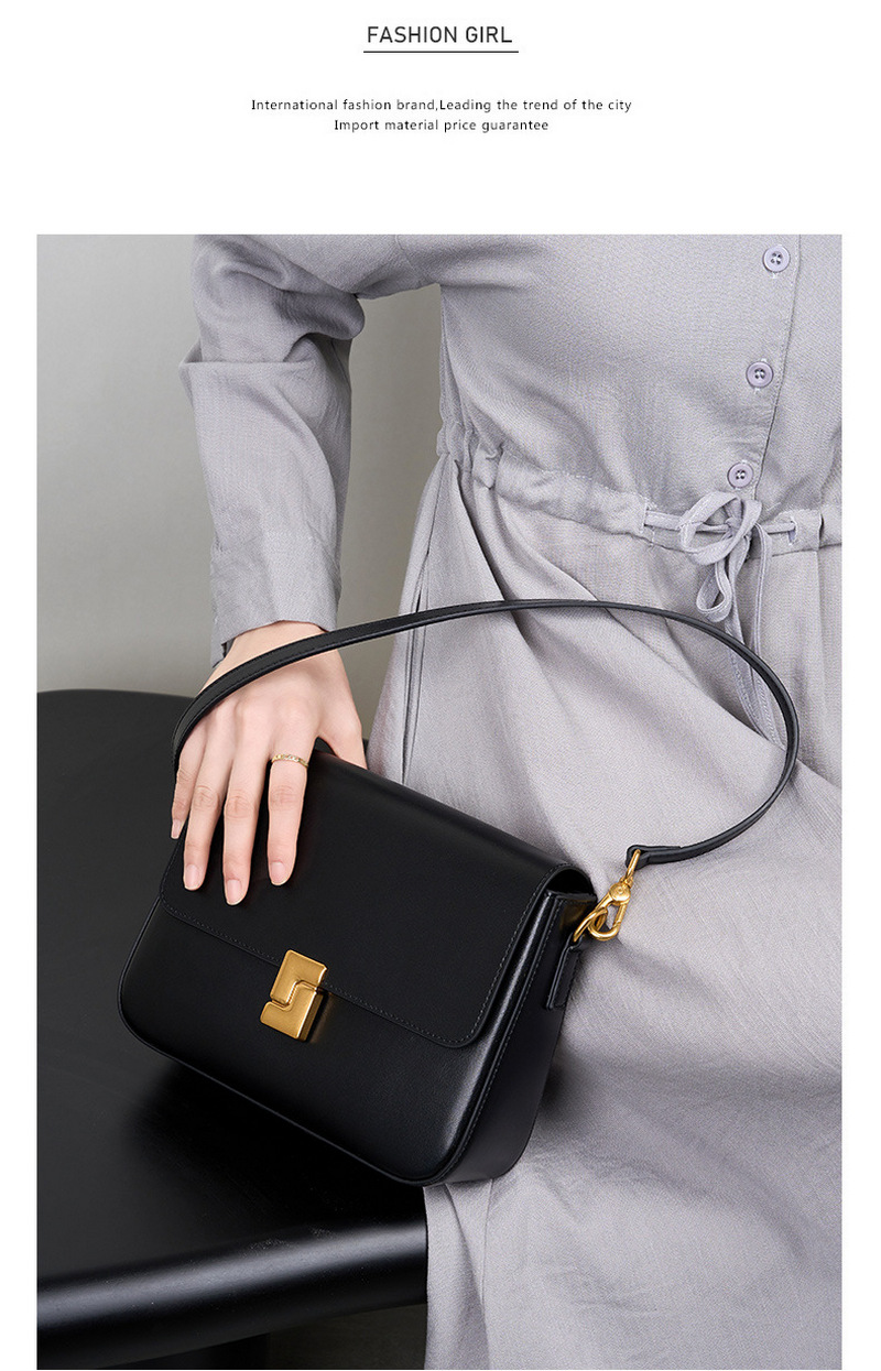 Beautiful ladies backpack one-shoulder crossbody bag versatile retro metal buckle decoration new genuine leather small square bag插图24