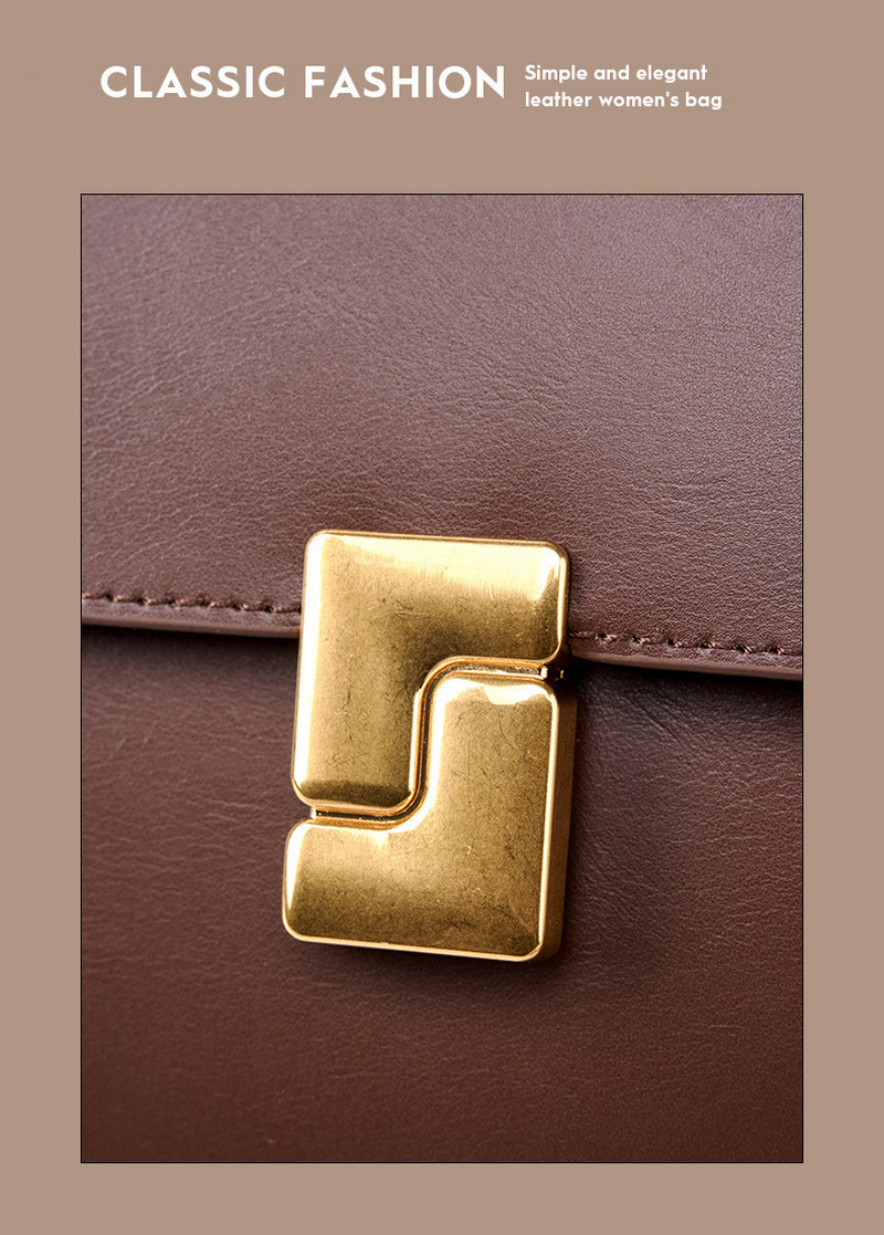 Beautiful ladies backpack one-shoulder crossbody bag versatile retro metal buckle decoration new genuine leather small square bag插图25