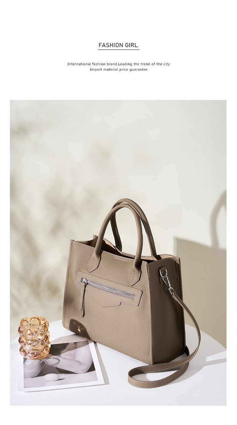 Personalized women’s shoulder bag fashionable cowhide bag commuting shoulder bag large capacity retro handbag tote bag插图1