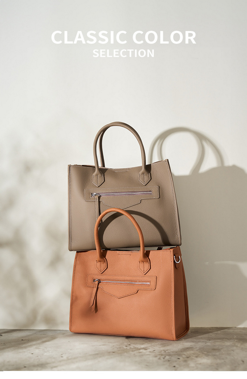 Personalized women’s shoulder bag fashionable cowhide bag commuting shoulder bag large capacity retro handbag tote bag插图4