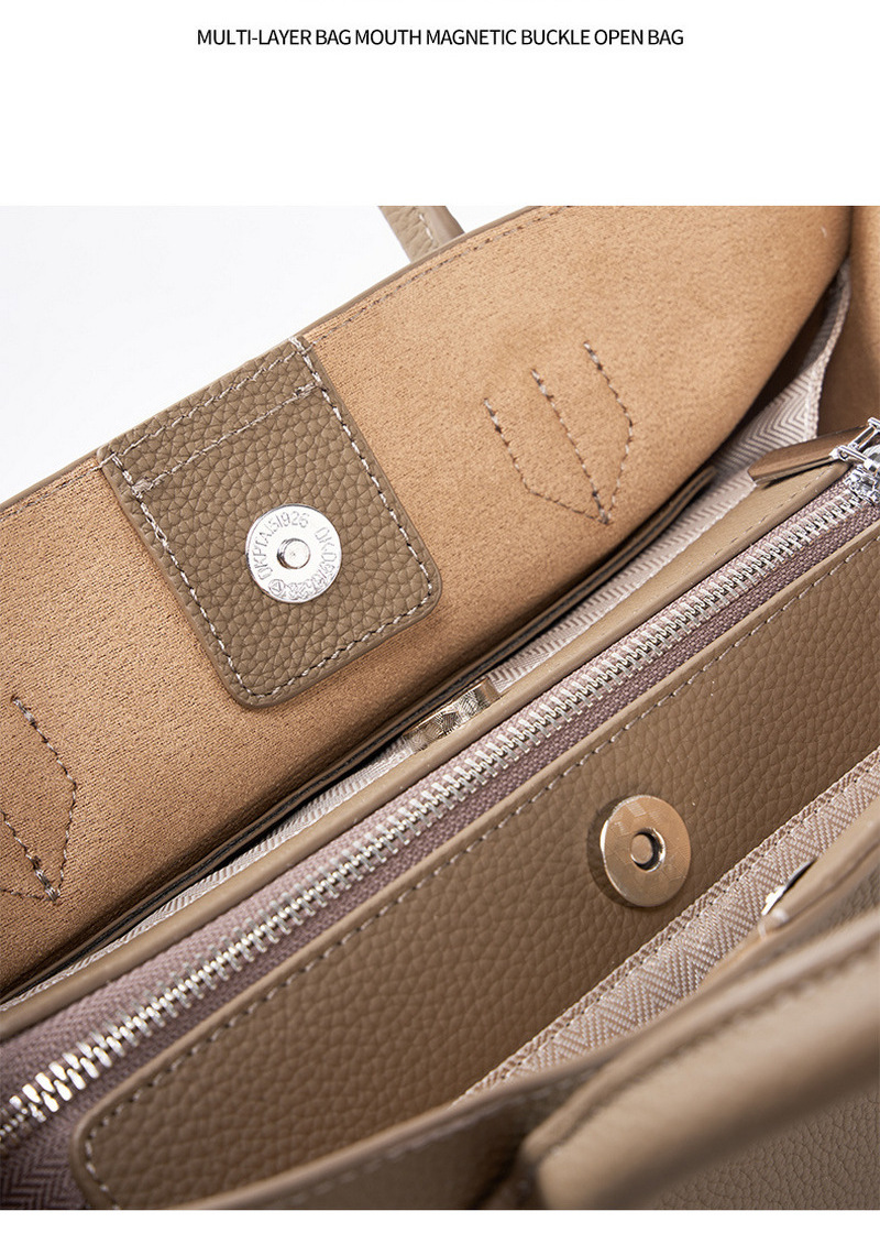 Personalized women’s shoulder bag fashionable cowhide bag commuting shoulder bag large capacity retro handbag tote bag插图11