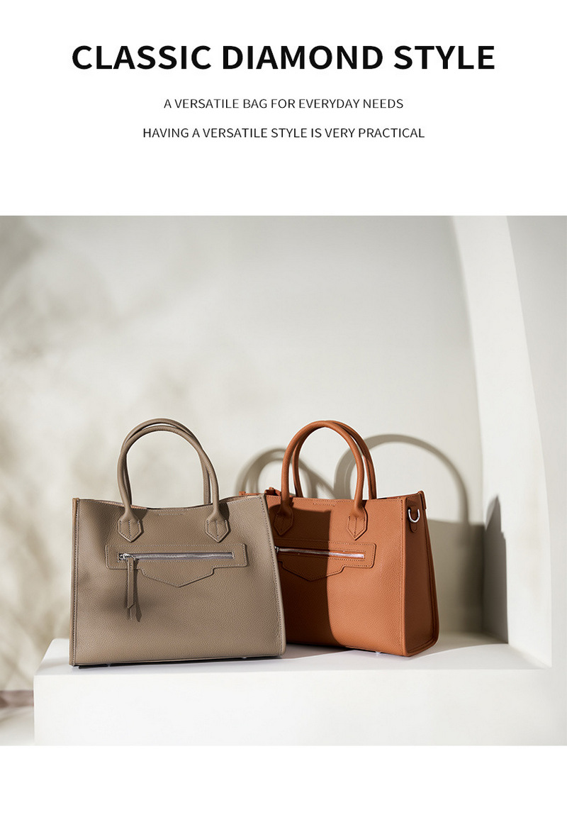 Personalized women’s shoulder bag fashionable cowhide bag commuting shoulder bag large capacity retro handbag tote bag插图13