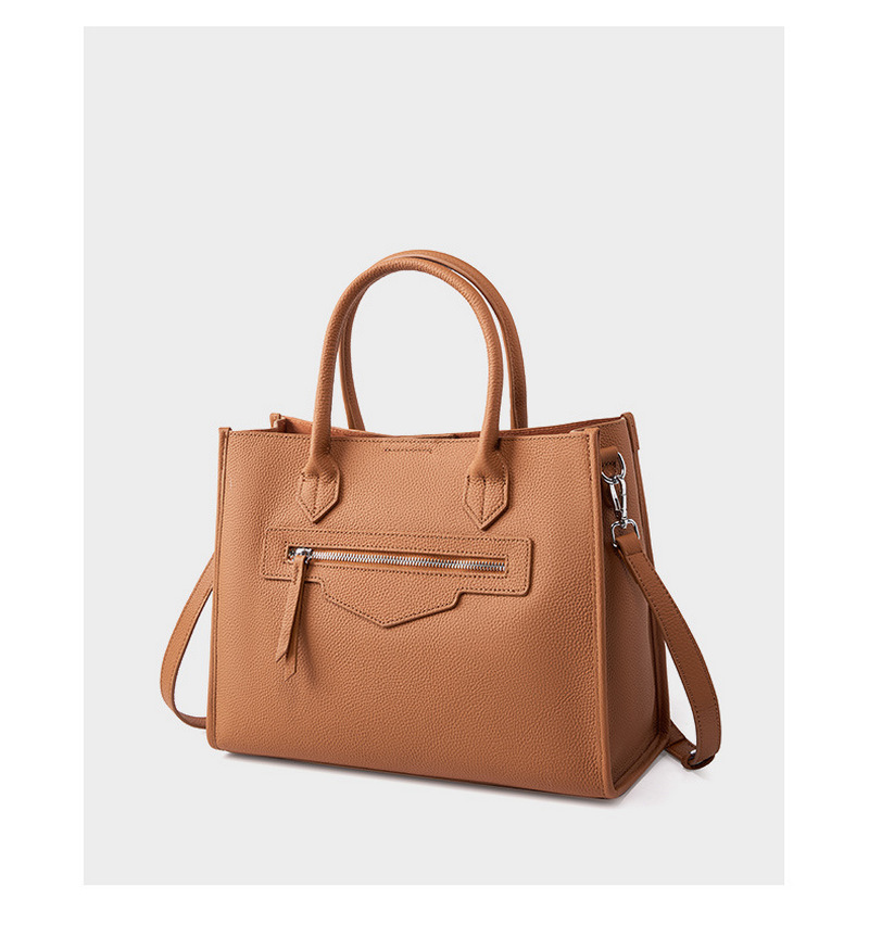 Personalized women’s shoulder bag fashionable cowhide bag commuting shoulder bag large capacity retro handbag tote bag插图22