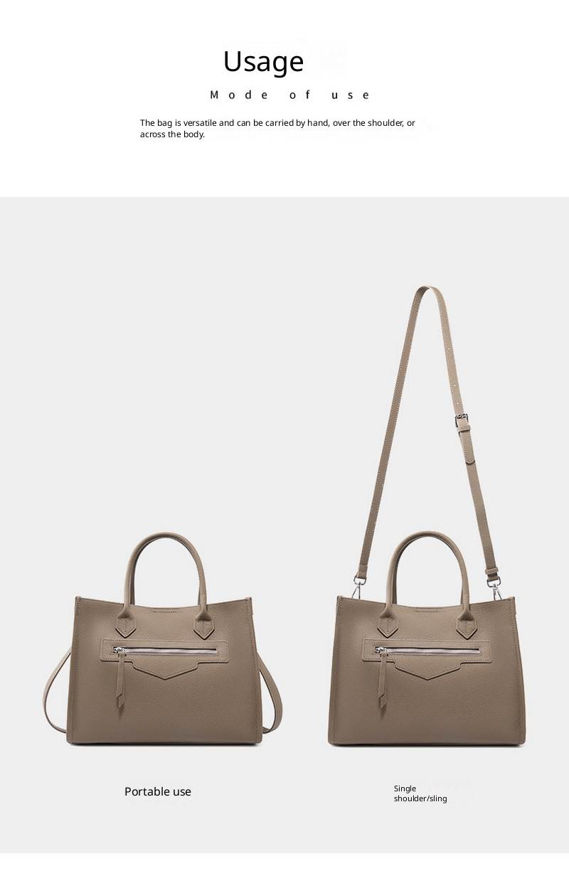 Personalized women’s shoulder bag fashionable cowhide bag commuting shoulder bag large capacity retro handbag tote bag插图26