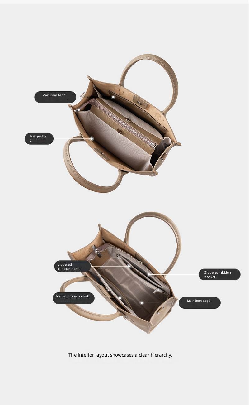 Personalized women’s shoulder bag fashionable cowhide bag commuting shoulder bag large capacity retro handbag tote bag插图27