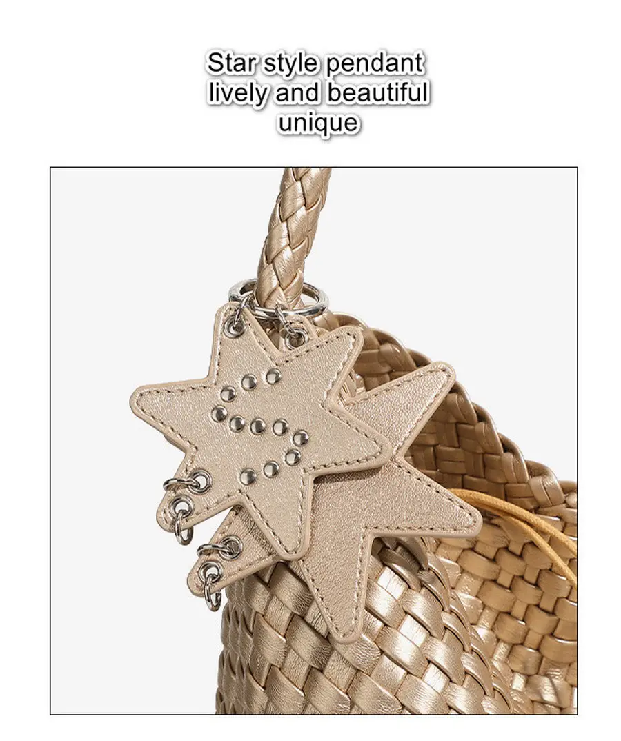 Unique style knitted tote bag for women casual niche one-shoulder tote bag插图2