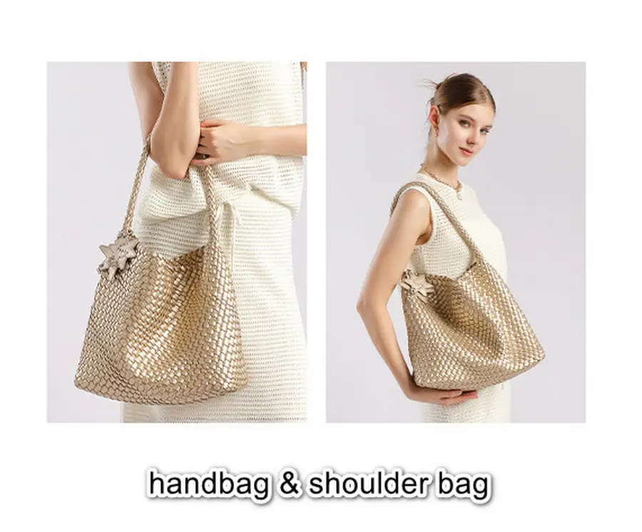 Unique style knitted tote bag for women casual niche one-shoulder tote bag插图3