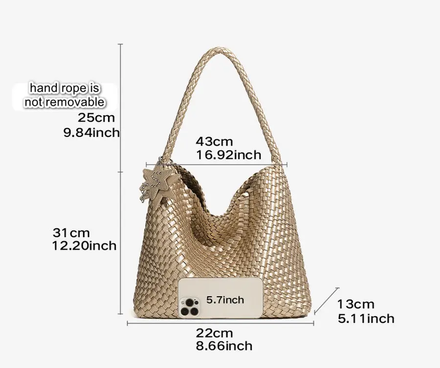 Unique style knitted tote bag for women casual niche one-shoulder tote bag插图4