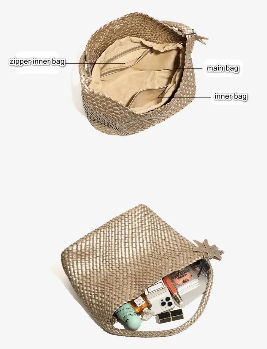 Unique style knitted tote bag for women casual niche one-shoulder tote bag插图5
