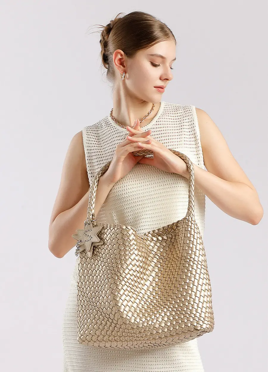 Unique style knitted tote bag for women casual niche one-shoulder tote bag插图6