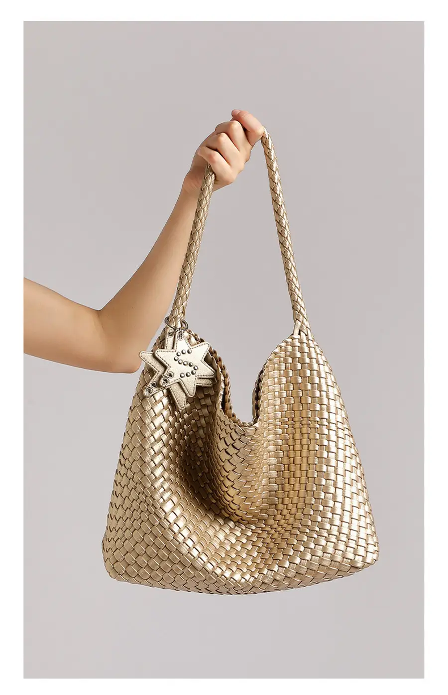 Unique style knitted tote bag for women casual niche one-shoulder tote bag插图9