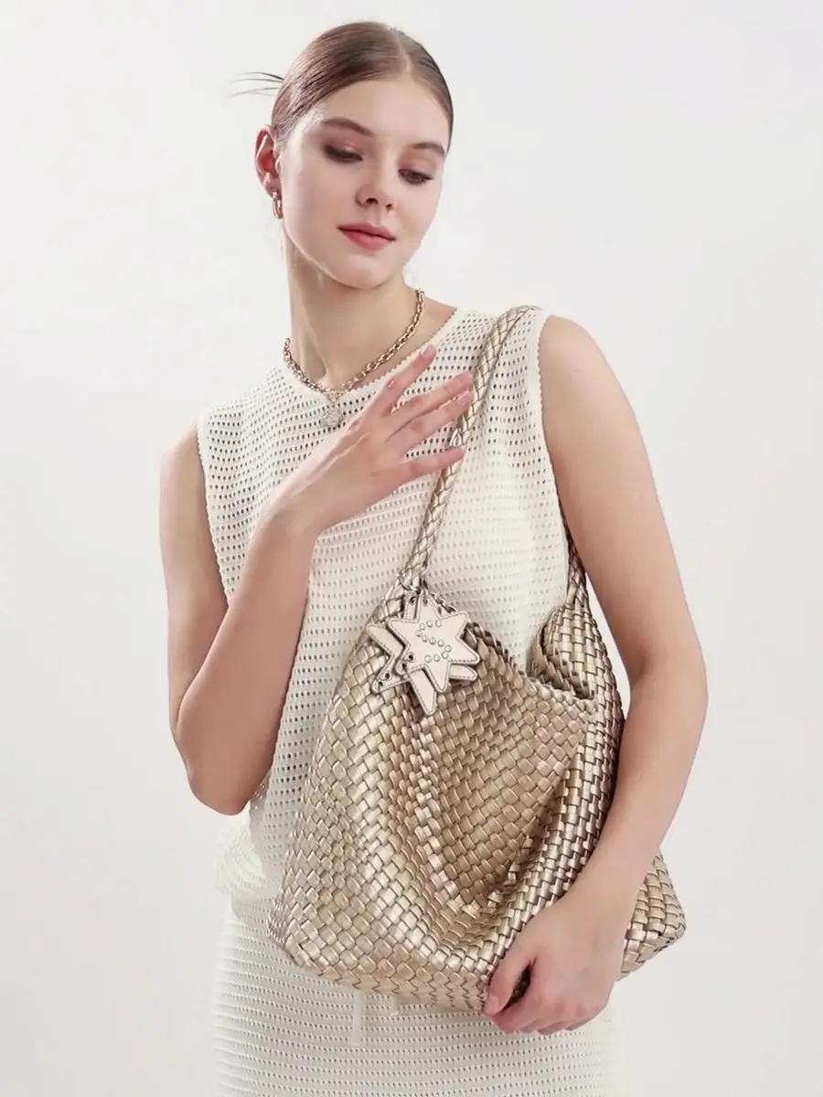 Unique style knitted tote bag for women casual niche one-shoulder tote bag插图17