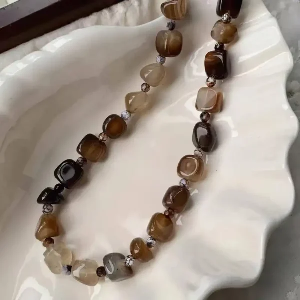 Retro Agate Beaded Necklace Niche Design Chinese Jewelry - Image 4