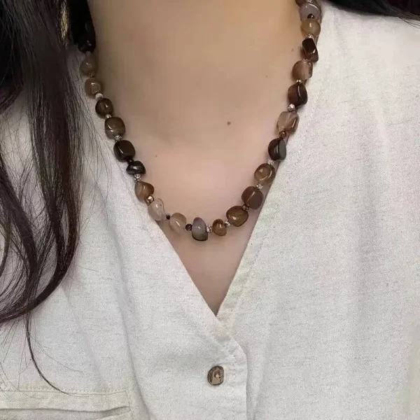 Retro Agate Beaded Necklace Niche Design Chinese Jewelry - Image 3