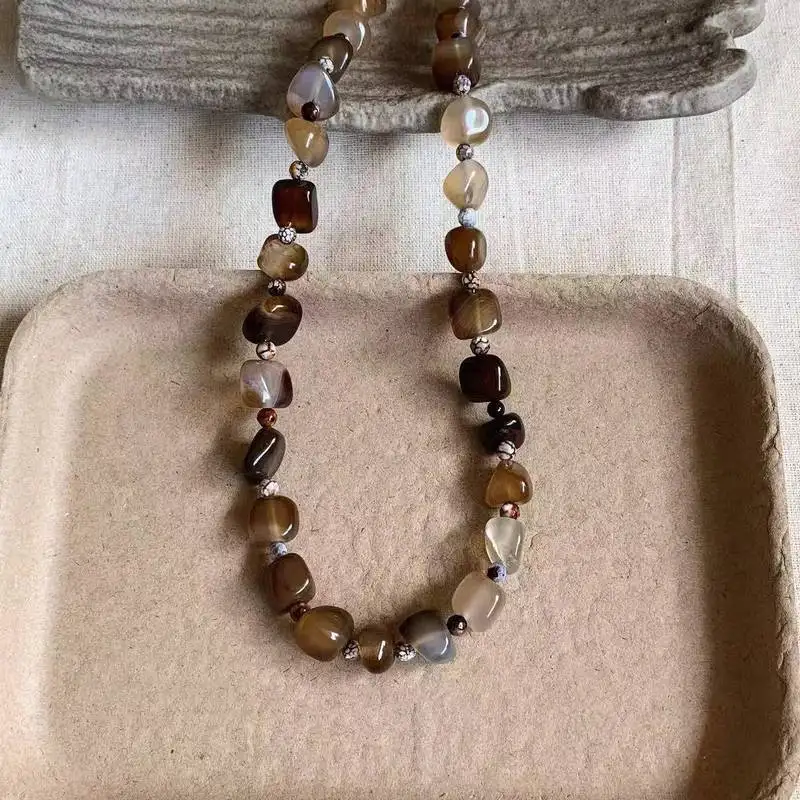 Retro Agate Beaded Necklace Niche Design Chinese Jewelry插图4