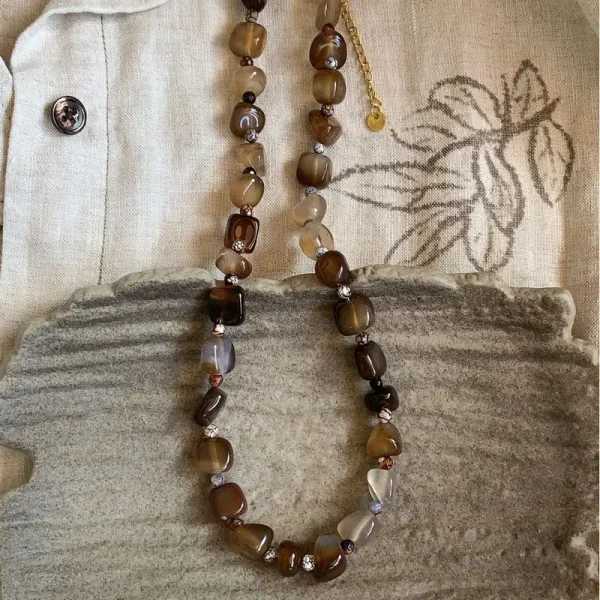 Retro Agate Beaded Necklace Niche Design Chinese Jewelry - Image 2