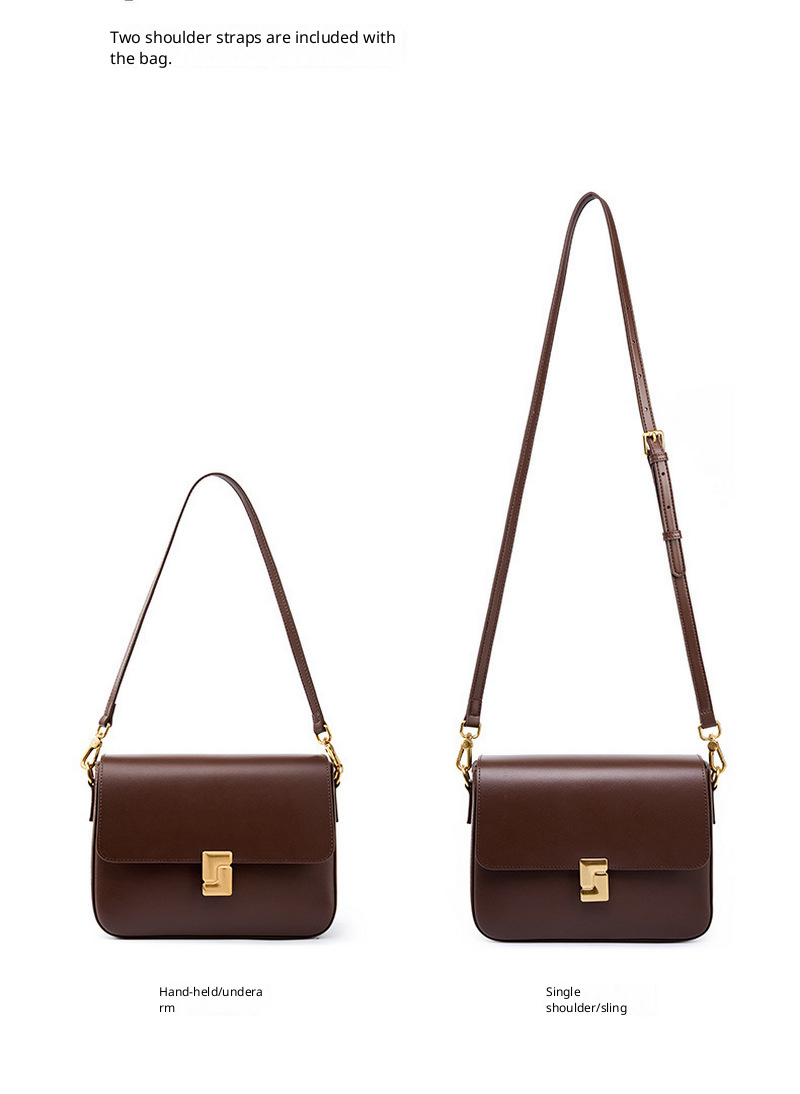 Beautiful ladies backpack one-shoulder crossbody bag versatile retro metal buckle decoration new genuine leather small square bag插图5