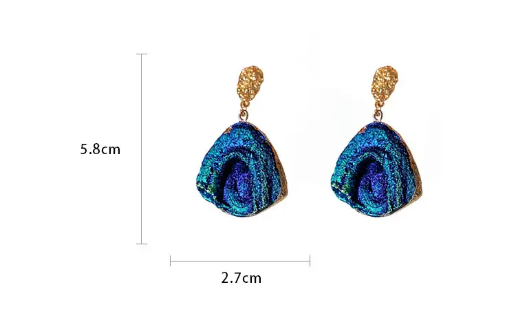 Blue unique gold earringspic1
